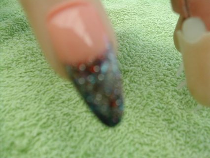 Black gel stiletto nail